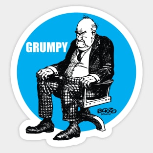 Grumpy 1 On Blue Sticker